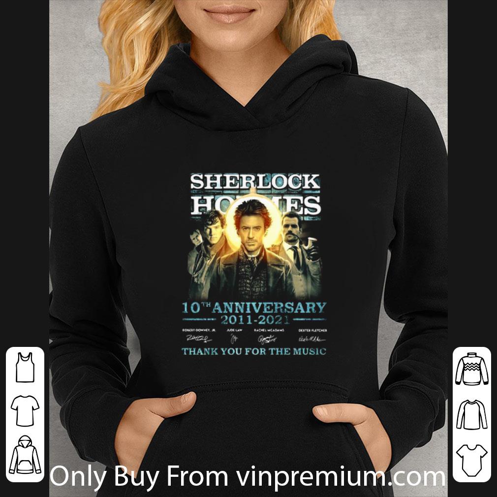 Top Sherlock Holmes 10th Anniversary 2011 2021 Thank You For The Music Signatures shirt