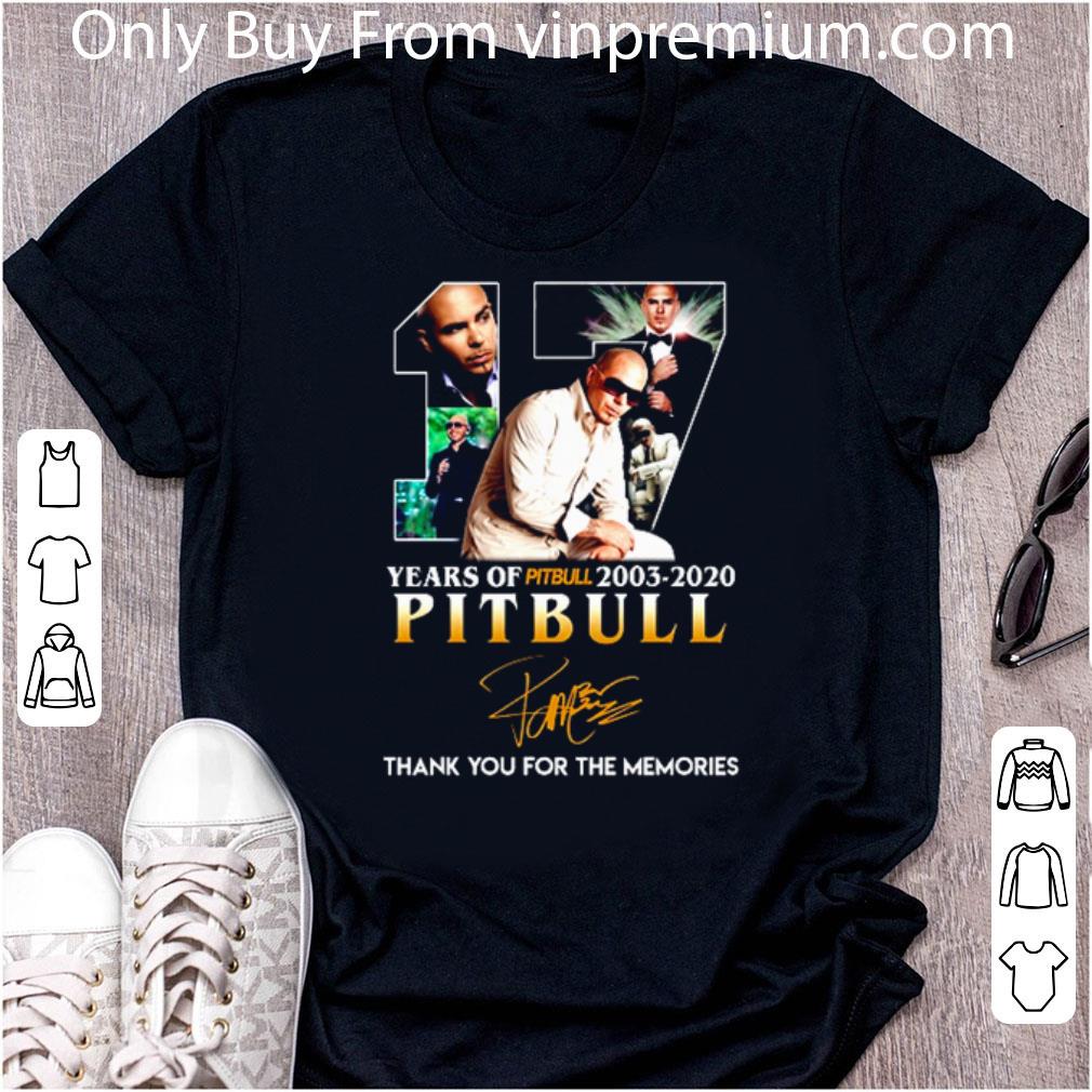 Premium 17 Years Of Pitbull Thank You For The Memories Signature shirt 7