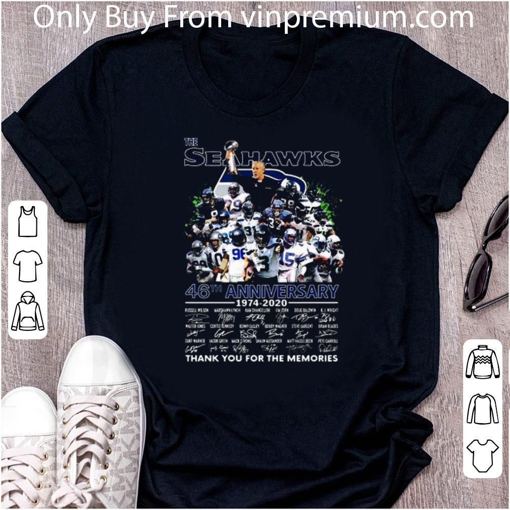 Great The Seattle Seahawks 46th Anniversary 1974 2020 Thank You For The Memories Signatures shirt 6