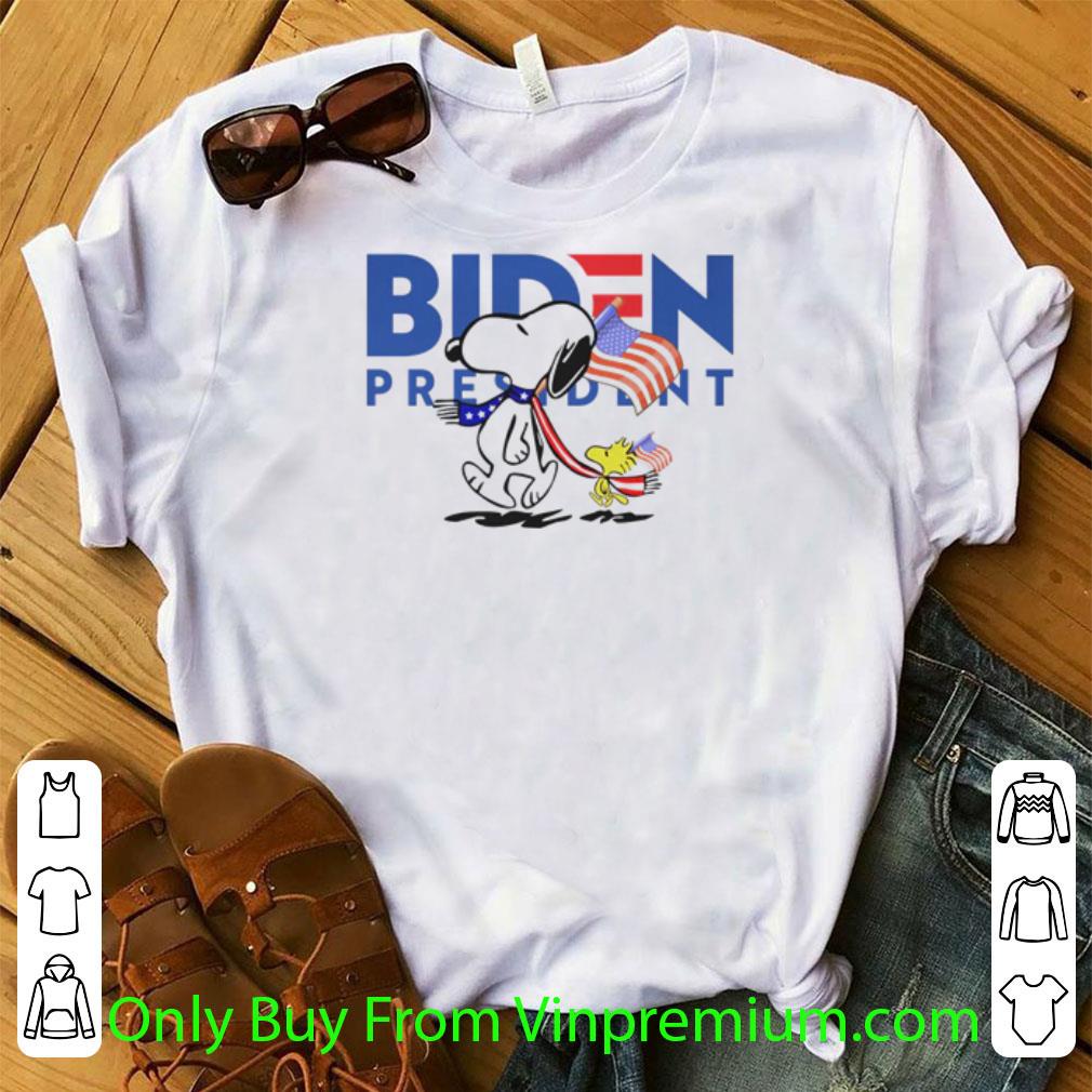 Hot Snoopy And Woodstock Vote Biden President shirt 6