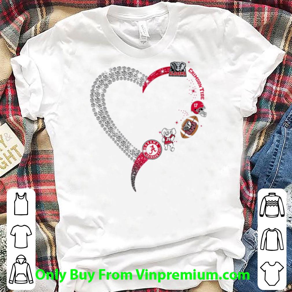 Great Diamond Heart Alabama Crimson Tide Logo shirt 6