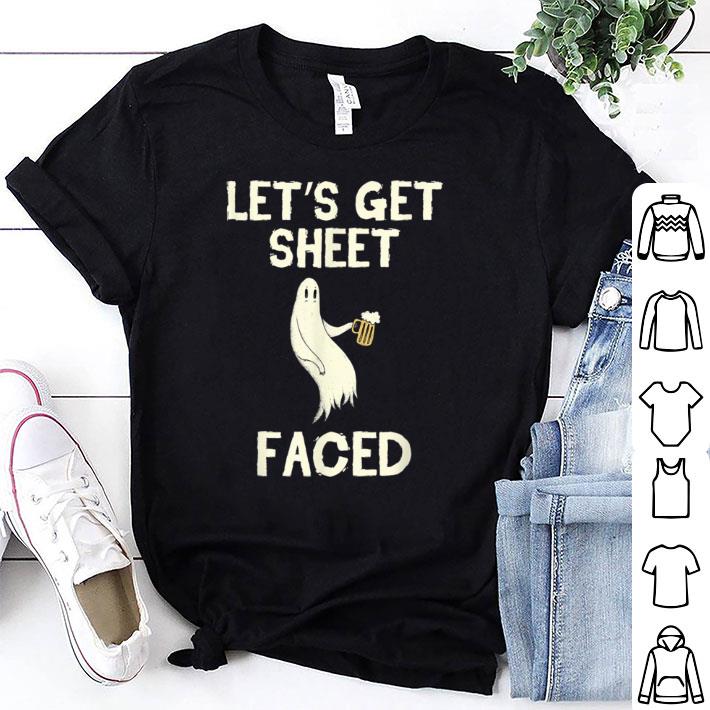 Official Let's Get Sheet Faced Beer Ghost Hunter Halloween Costume shirt 7
