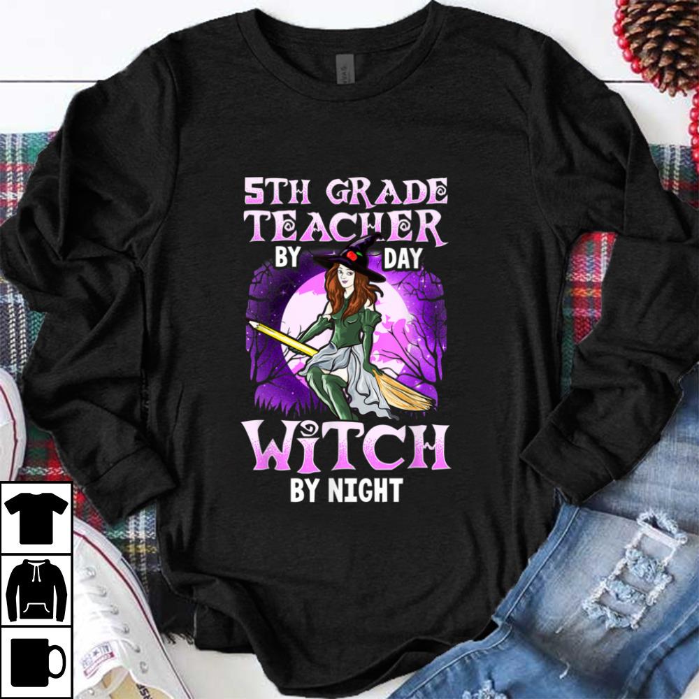 Awesome 5th Fifth Grade Teacher Halloween Witch School Costume shirt 7