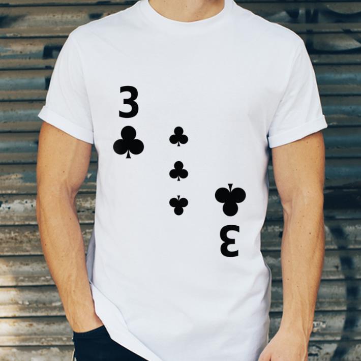 Nice 3 Three of Clubs poker playing card Halloween shirt
