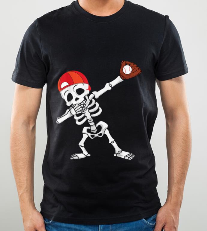 Nice Boys Funny Dabbing Skeleton Baseball Halloween shirt
