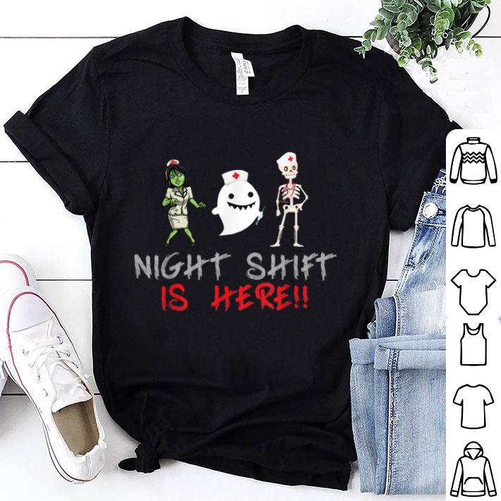 Awesome Night Shift Nurse Skeleton Zombie Funny Halloween shirt 7