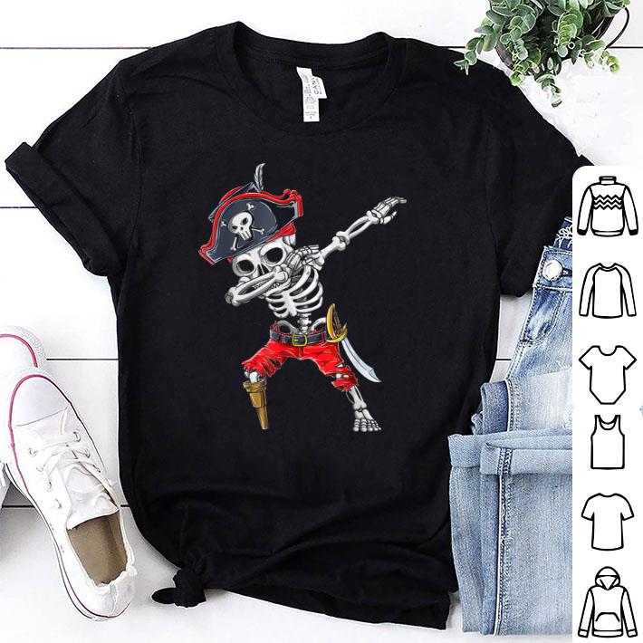 Official Dabbing Skeleton Pirate Halloween Kids Jolly Roger shirt 7