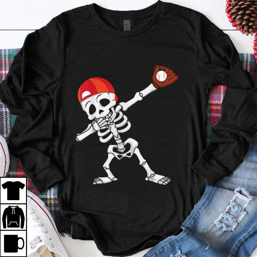 Nice Boys Funny Dabbing Skeleton Baseball Halloween shirt 7