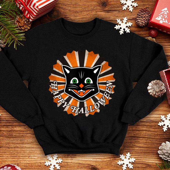 Original Retro Vintage Style Halloween Black Cat Ephemera shirt