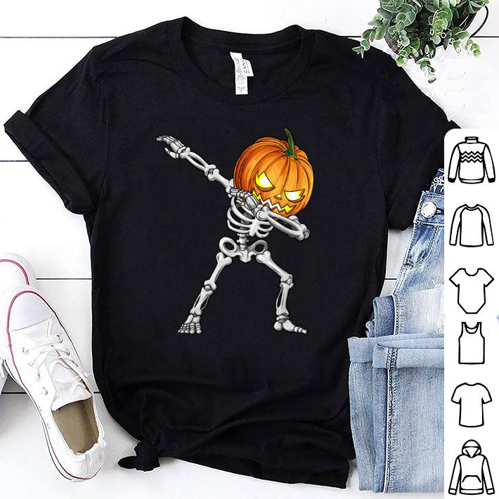 Pretty Halloween for Boys Kids Dabbing Skeleton Pumpkins shirt 7