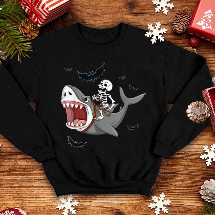 Top Skeleton Riding Shark Funny Halloween Boys Girls Kids shirt 10 Top Skeleton Riding Shark Funny Halloween Boys Girls Kids shirt