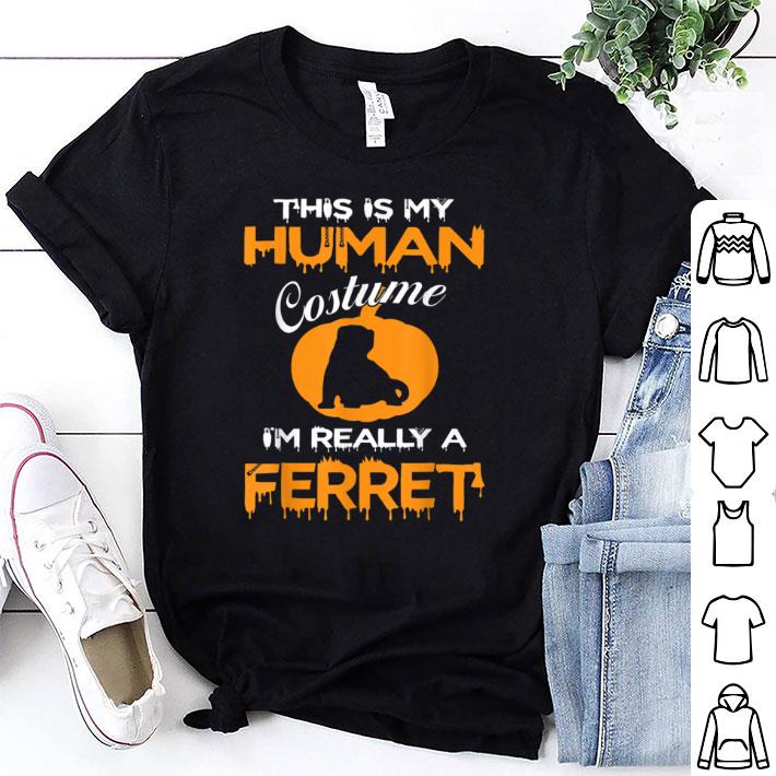 Nice This Is My Human Costume I'm Really A Ferret Halloween shirt 6