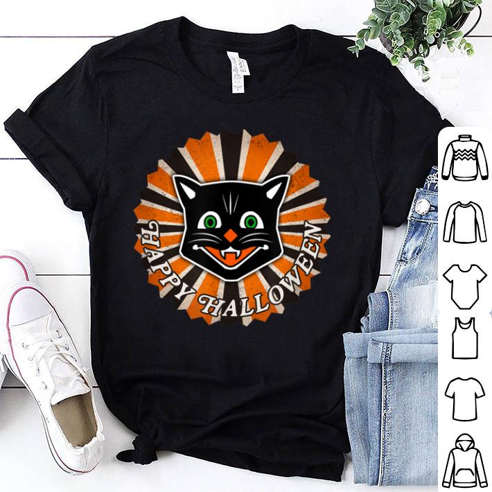 Original Retro Vintage Style Halloween Black Cat Ephemera shirt 7