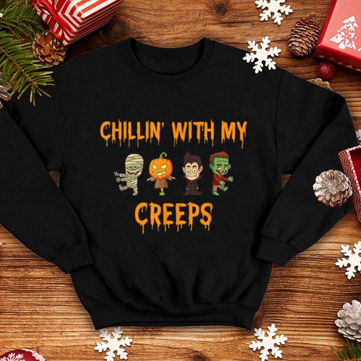 Awesome Chillin' With My Creeps Halloween Zombie Vampire Funny shirt 10 Awesome Chillin' With My Creeps Halloween Zombie Vampire Funny shirt