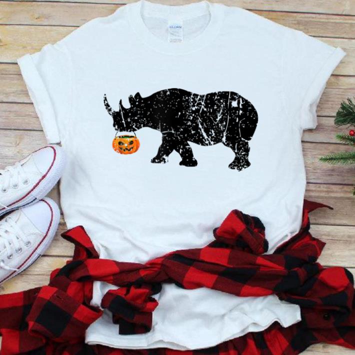 Awesome Vintage Rhino Costume Pumpkin Halloweens Mom Dad shirt 6