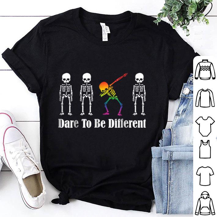Top LGBT Dabbing Skeleton Halloween Dare To Be Yourself shirt 6