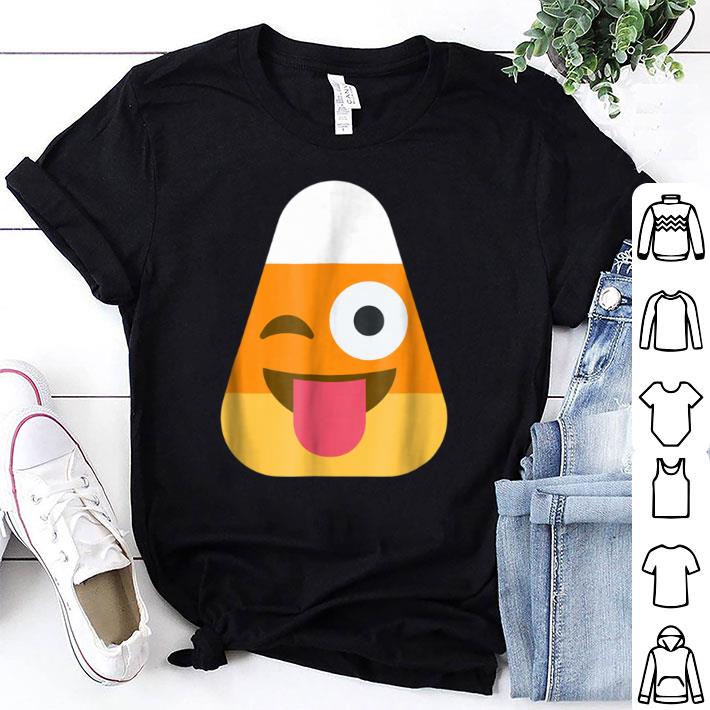 Awesome Halloween Candy Corn Wink Tongue Out Emoji Costume shirt 6
