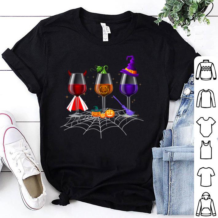 Pretty GLASSES OF WINE - HALLOWEEN costume dracula pumpkin shirt 6