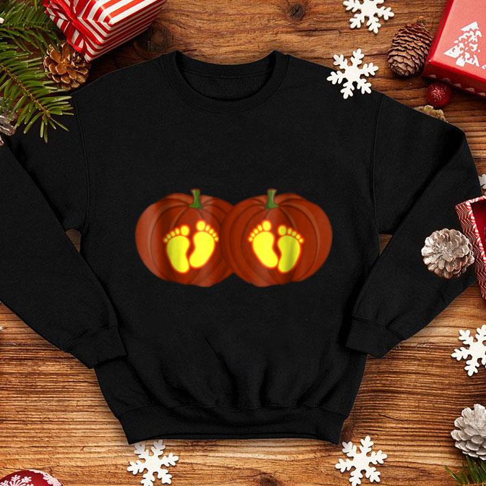 Pretty Twins Halloween Pregnancy Twins Pumpkin Pregnant shirt