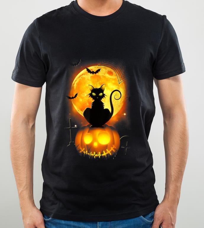 Nice Black Cat Pumpkin Moon Halloween Costume Funny shirt 10 Nice Black Cat Pumpkin Moon Halloween Costume Funny shirt