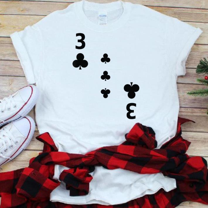 Nice 3 Three of Clubs poker playing card Halloween shirt 6