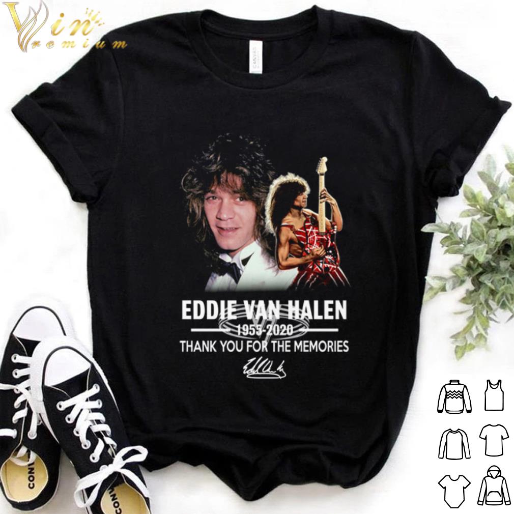 Top Eddie Van Halen 1955-2020 thank you for the memories signature shirt 7