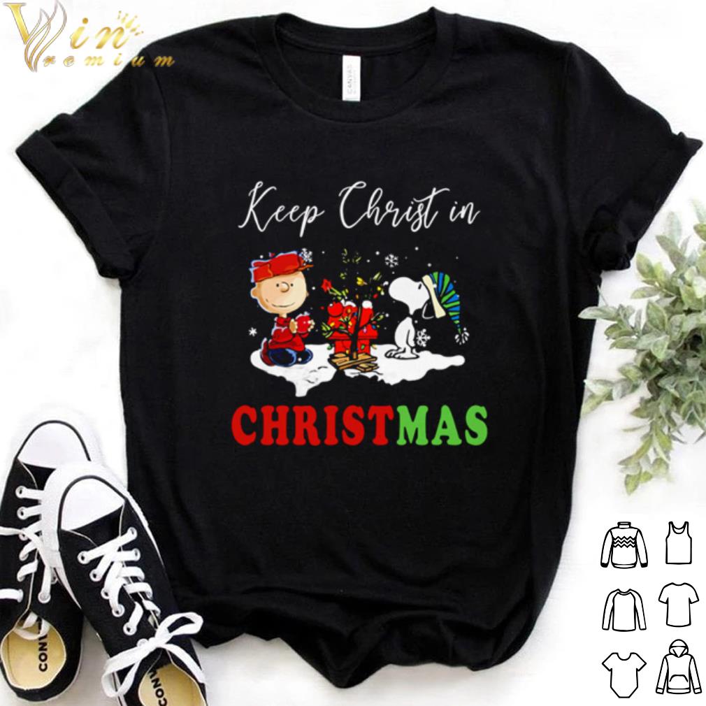 Official Charlie Brown and Snoopy keep Christ in Christmas shirt 7