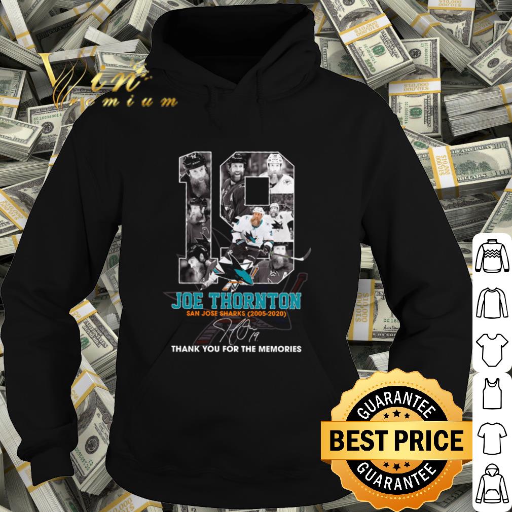 Official 19 Joe Thornton san jose sharks 2005 2020 thank you for the memories shirt
