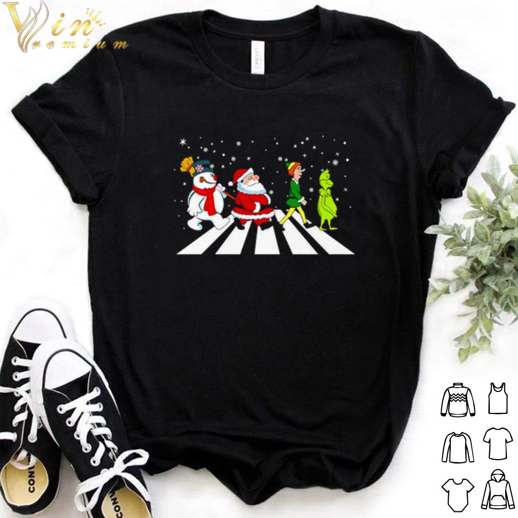 Best Grinch Elf Santa Snowman road Merry Christmas shirt 6