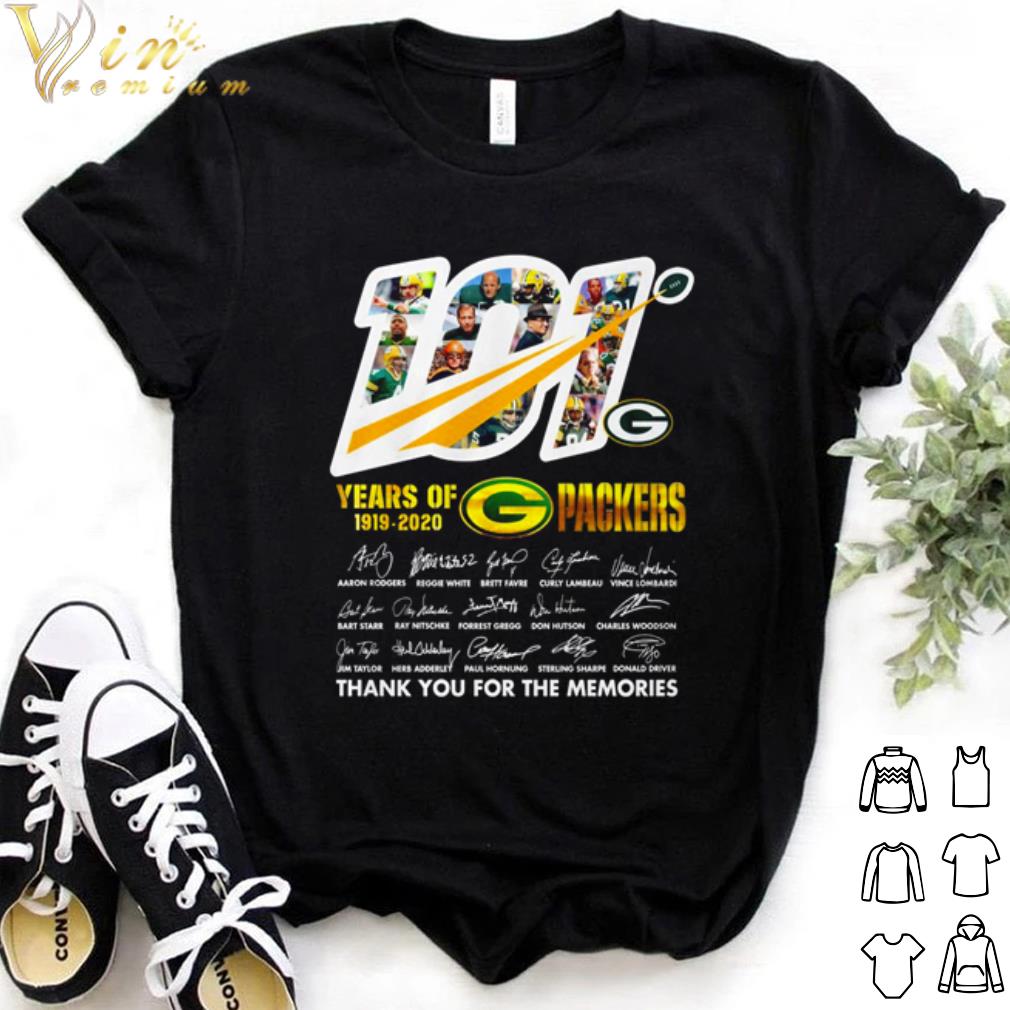 Best 100 years of Green Bay Packers 1919 2020 thank you for the memories shirt 6