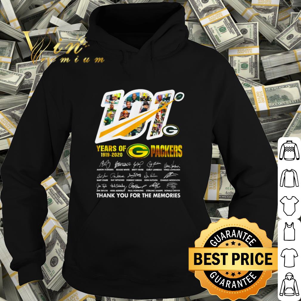 Best 100 years of Green Bay Packers 1919 2020 thank you for the memories shirt
