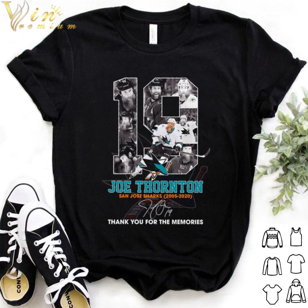 Official 19 Joe Thornton san jose sharks 2005 2020 thank you for the memories shirt 7