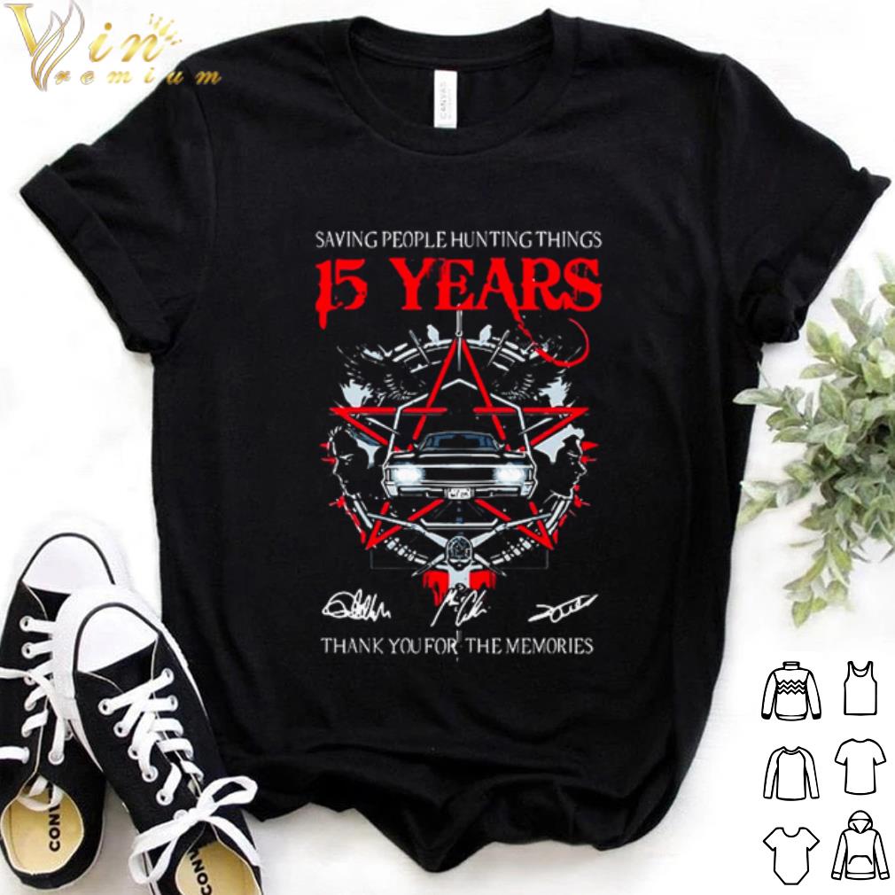Pretty Saving people hunting things 15 years thank you for the memories shirt 6