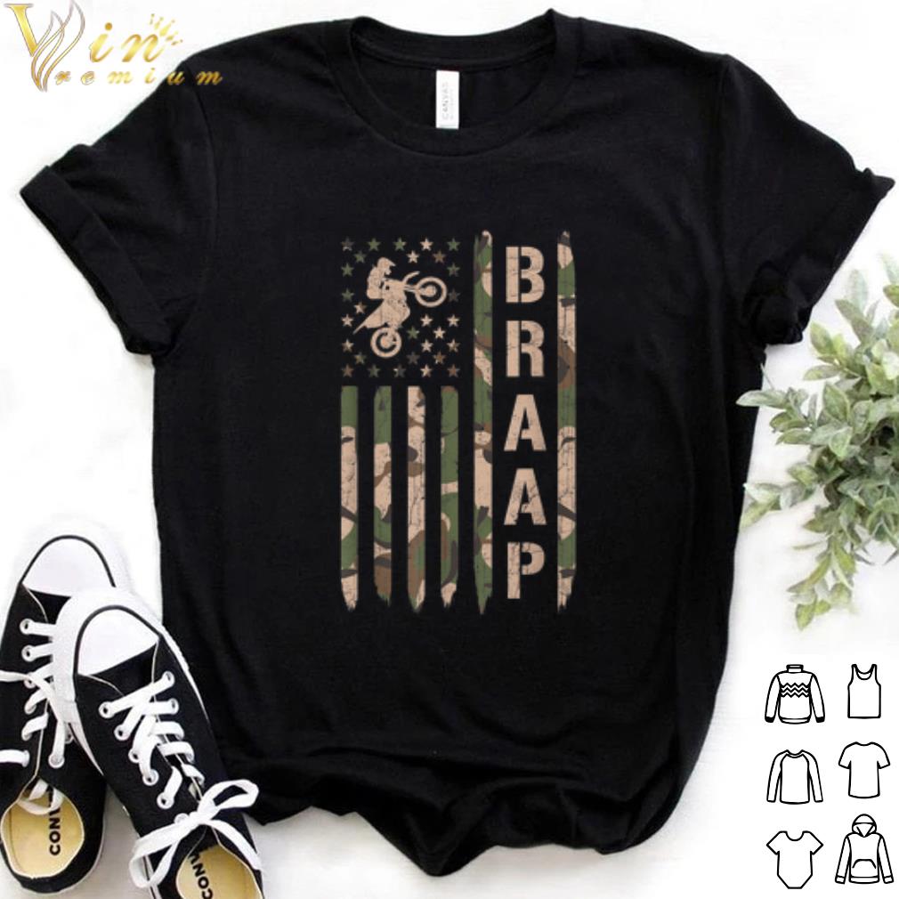 Best Braap Dirt Bike Camo Motocross Racing Flag America shirt 7