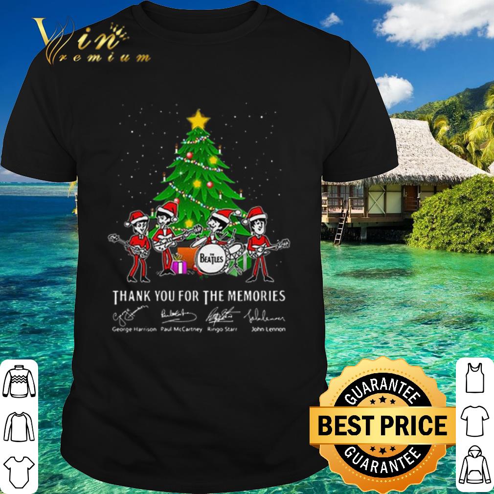 Official The Beatles Santa Claus thank you for the memories Signature Christmas shirt 7