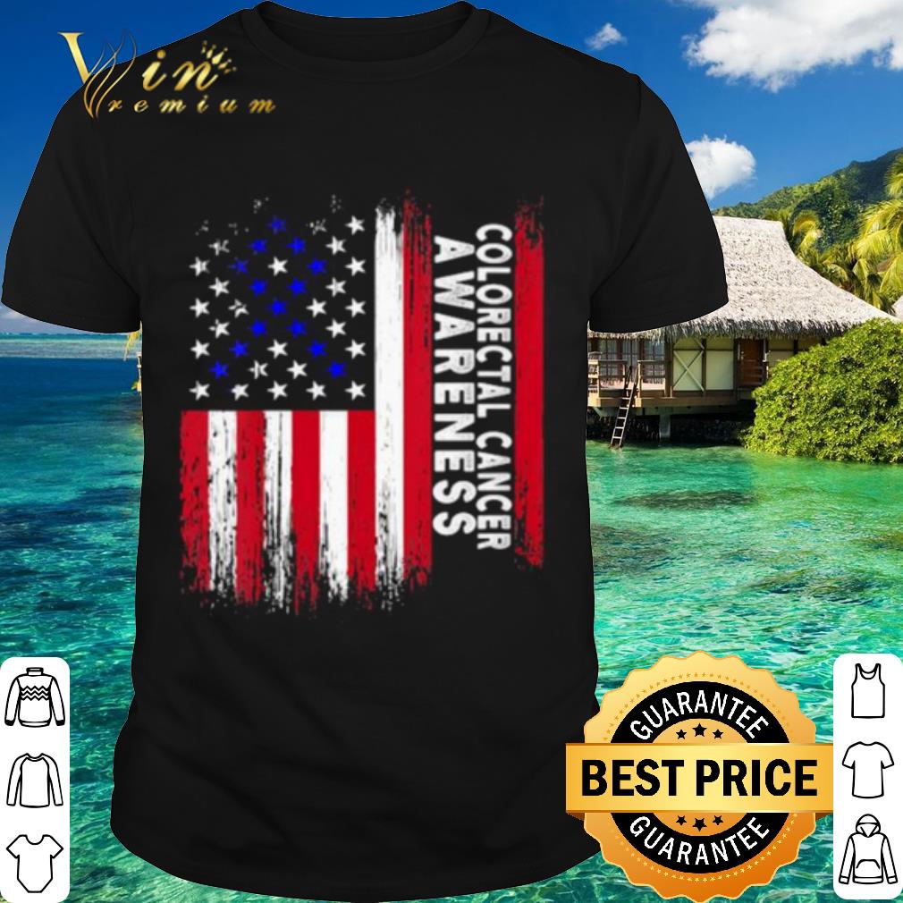 Cool Colorectal Cancer Awareness American Flag shirt 7