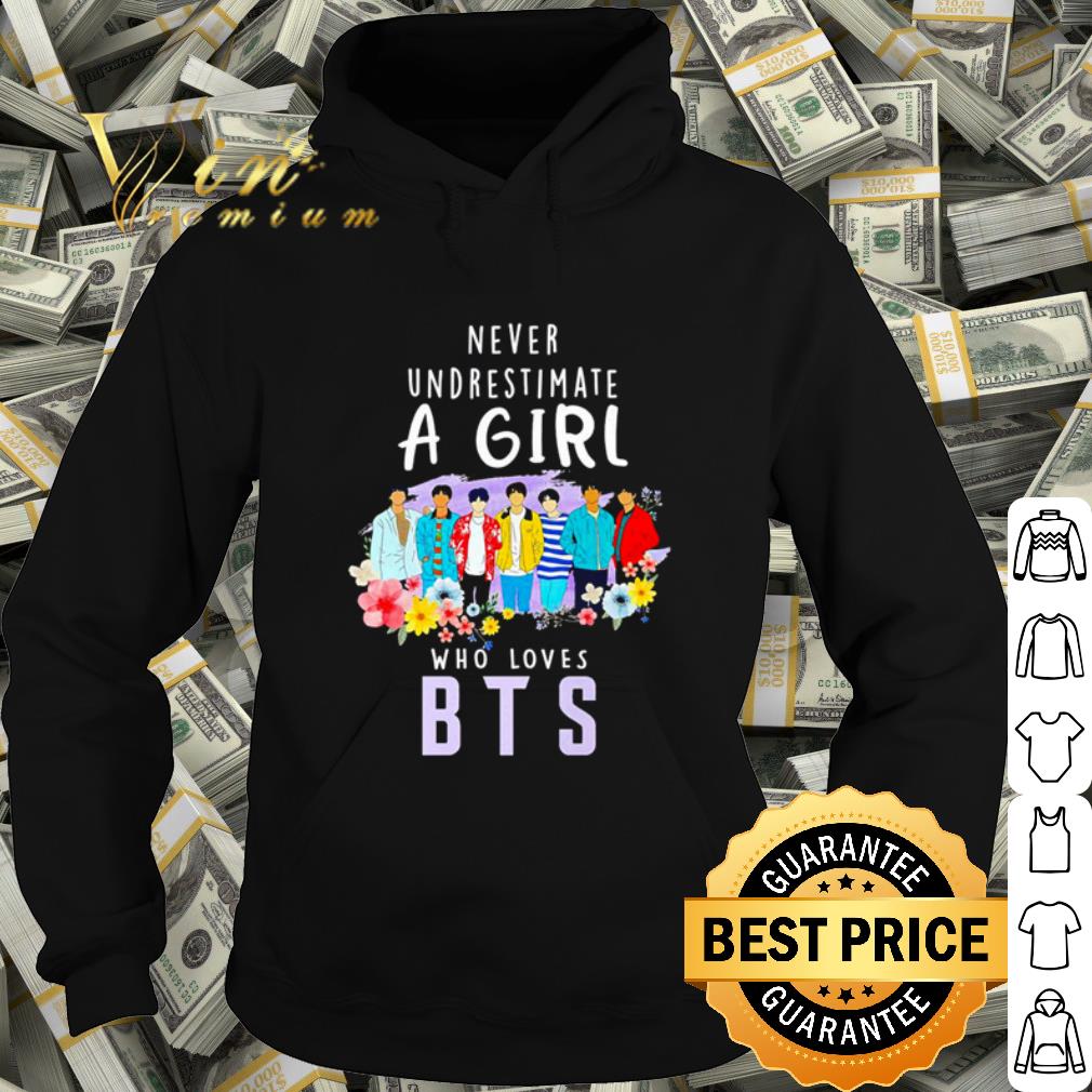 Never underestimate a girl who loves BTS shirt 10 Never underestimate a girl who loves BTS shirt