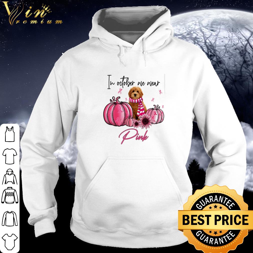Pretty Goldendoodle in October we wear Pink Breast Cancer Pumpkin shirt 10 Pretty Goldendoodle in October we wear Pink Breast Cancer Pumpkin shirt