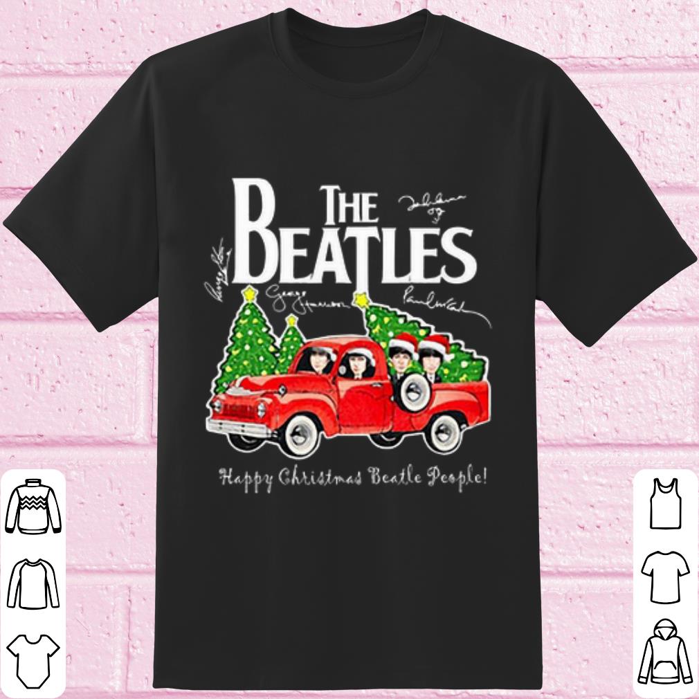 Cool The Beatles Happy Christmas beatle people Signature shirt 7