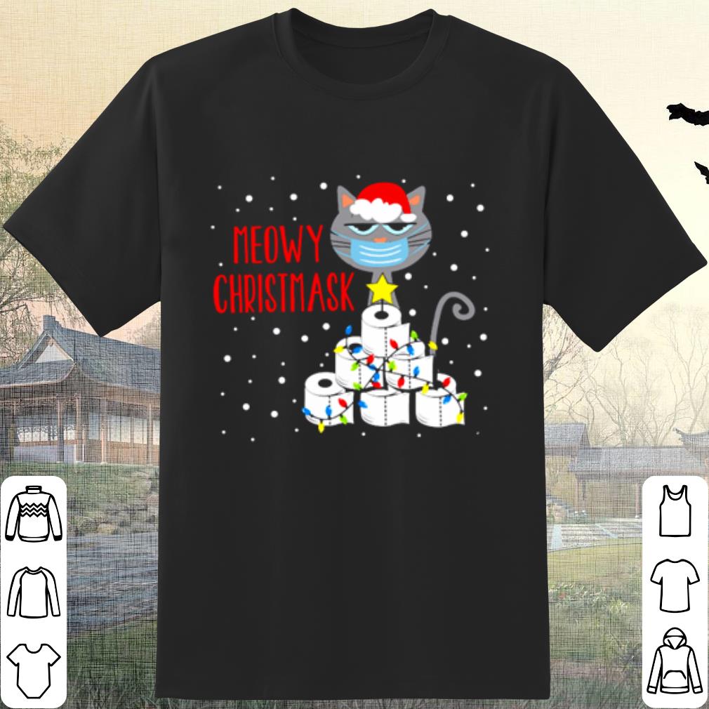 Premium Meowy Christmask Cat face mark toilet paper Christmas shirt 6