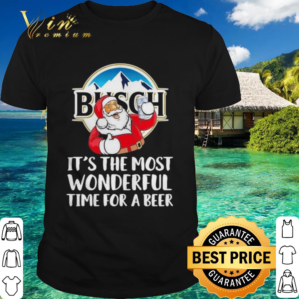 Top Santa Claus Drinking Busch Light It’s The Most Wonderful Time For A Beer shirt 6