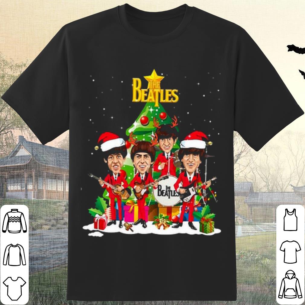 Best The Beatles Santa Claus Tree Christmas shirt 6