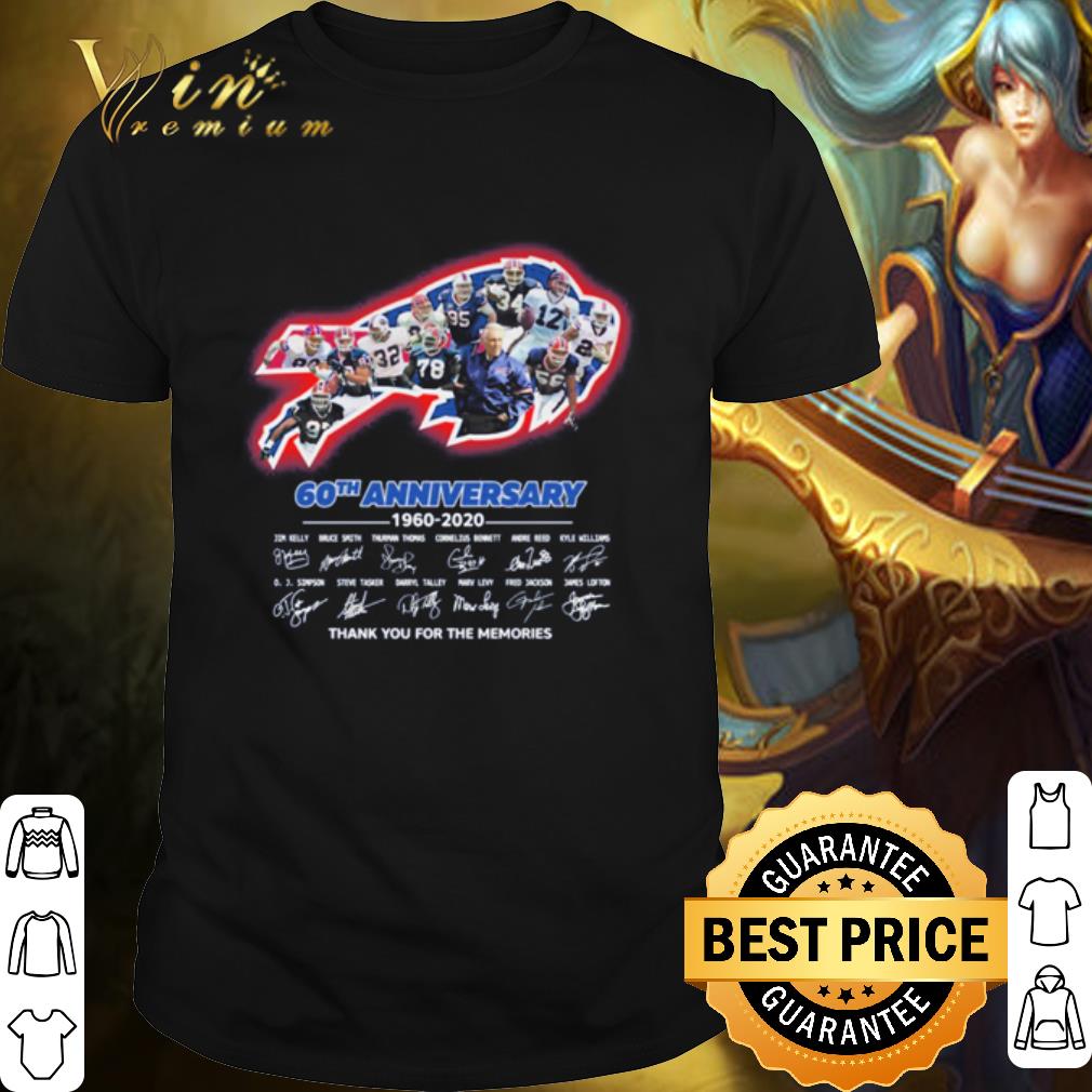 Cool Buffalo Bills 60th Anniversary 1960 2020 players signature thank you for the memories shirt 6