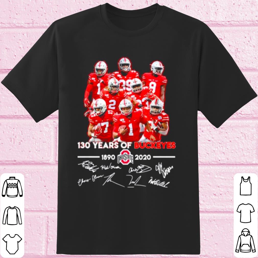 Cool 130 Years Of Ohio State Buckeyes 1890 2020 Signatures shirt 7