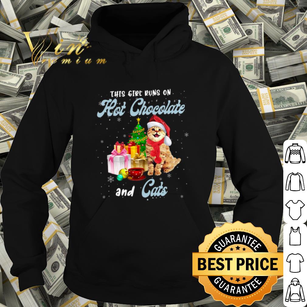 Top This girl runs on hot chocolate and cats shirt 10 Top This girl runs on hot chocolate and cats shirt