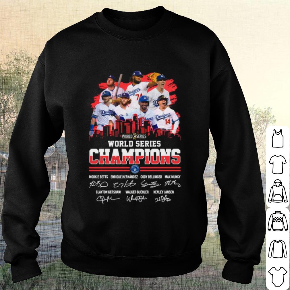 Top Los Angeles Dodgers 2020 World Series Champions Signatures shirt 3 Top Los Angeles Dodgers 2020 World Series Champions Signatures shirt 3