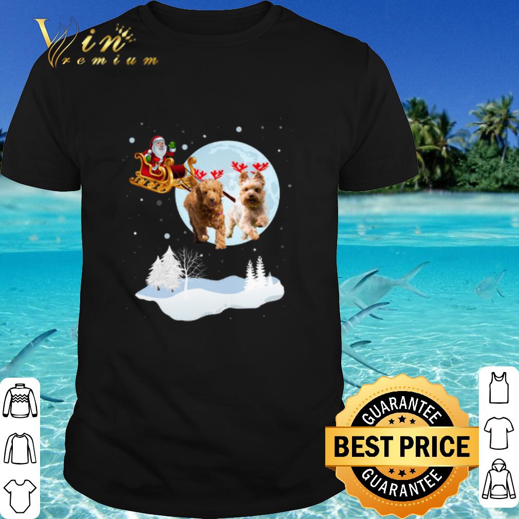 Cool Christmas reindeer doodle dog shirt 6