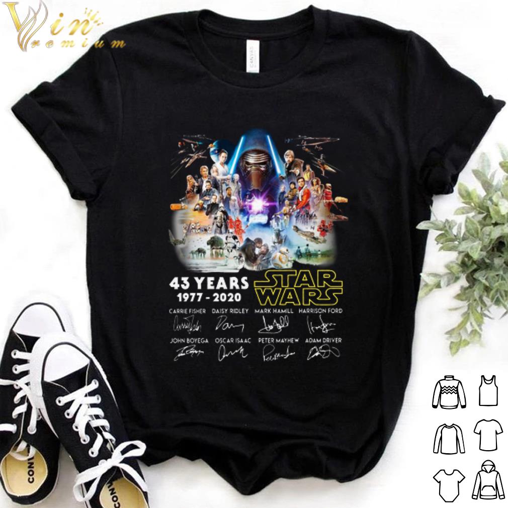Original 43 Years Starwars 1977 2020 Signature Protagonist shirt 7
