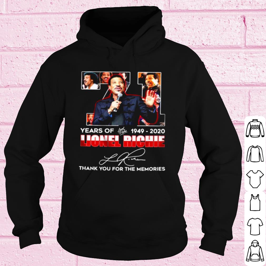 71 Years Of 1949 2020 Lionel Richie Thank You For The Memories Signature shirt