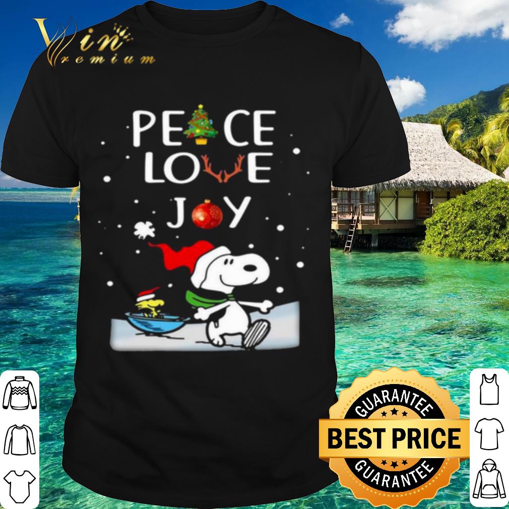 Pretty Snoopy peace love joy Christmas shirt 7